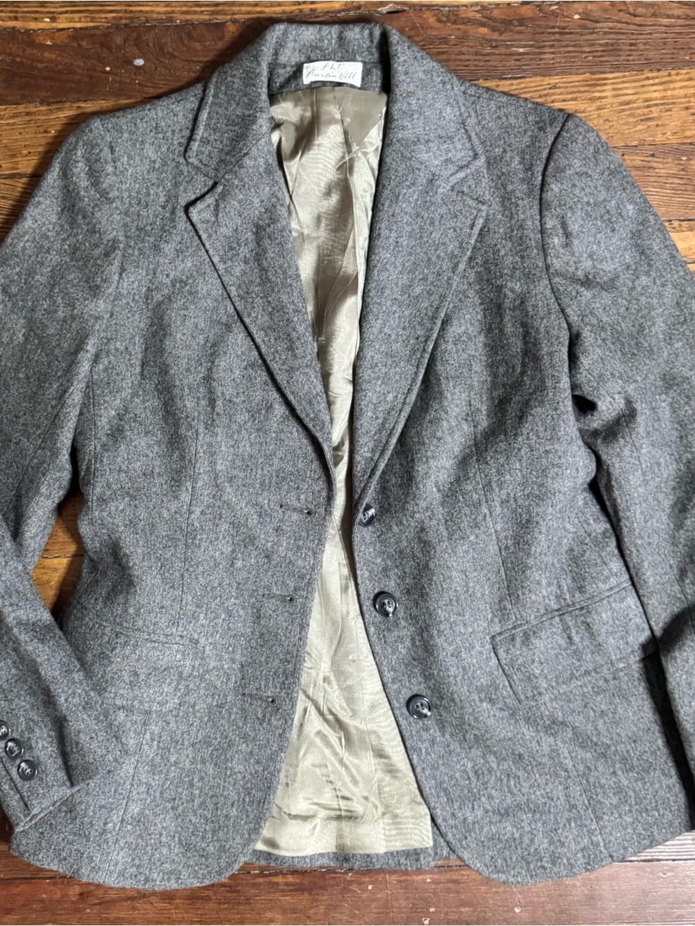 Vintage Austin Hill Woman’s Grey Wool Blazer Sport Coat American Union Made